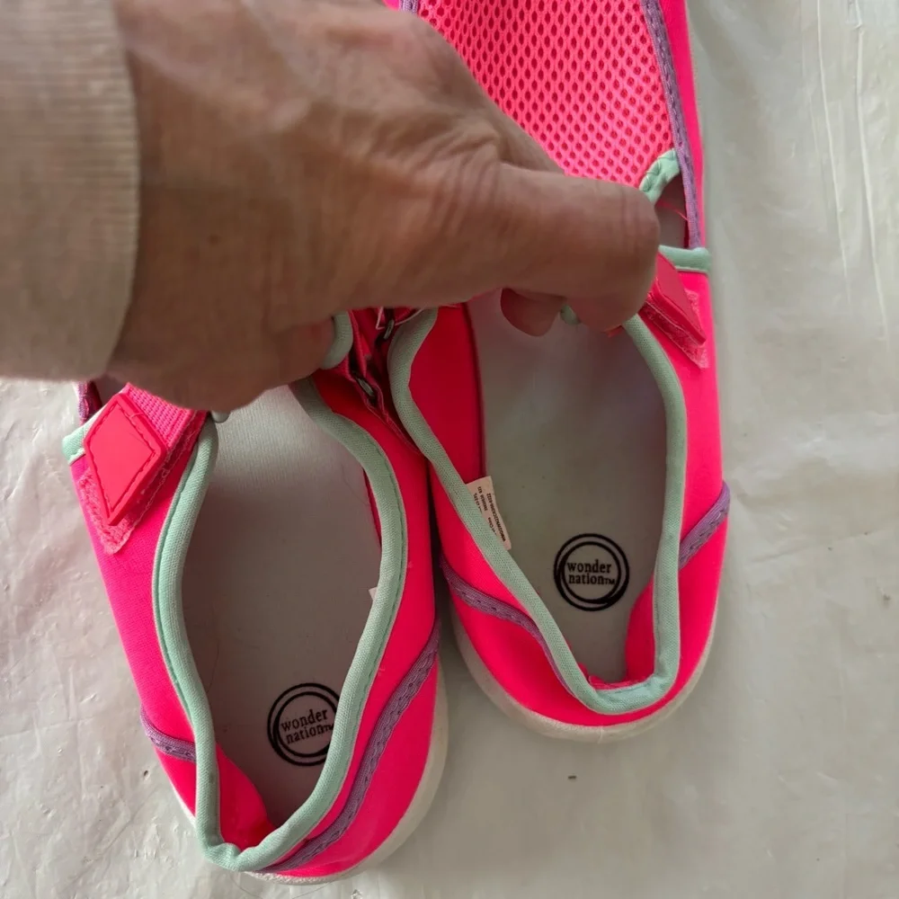 Wonder Nation Pink Toddler Water Shoes SZ 4 - 5 Worn 1X